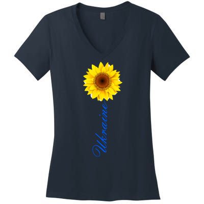 Ukraine Sunflower Peace Stop War Stand With Ukraine Women's V-Neck T-Shirt