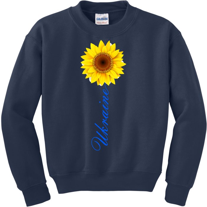 Ukraine Sunflower Peace Stop War Stand With Ukraine Kids Sweatshirt