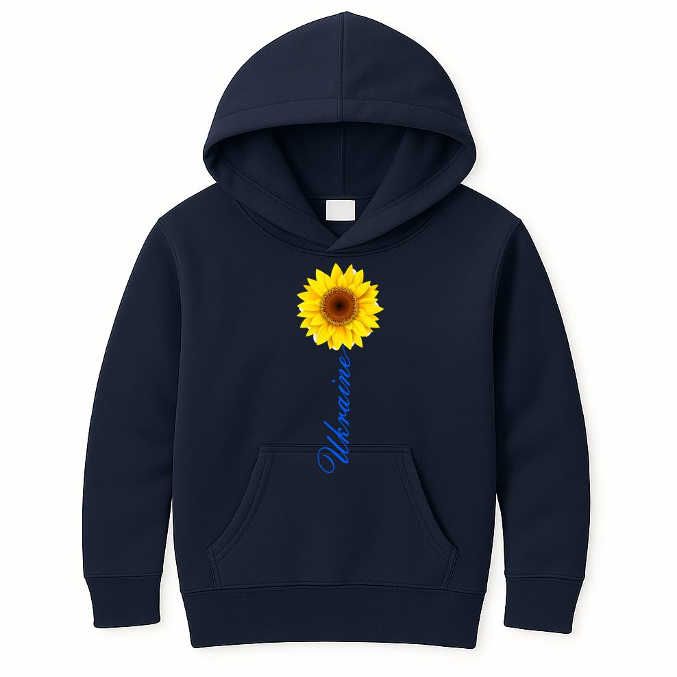 Ukraine Sunflower Peace Stop War Stand With Ukraine Kids Hoodie