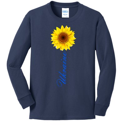 Ukraine Sunflower Peace Stop War Stand With Ukraine Kids Long Sleeve Shirt