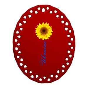 Ukraine Sunflower Peace Stop War Stand With Ukraine Ceramic Oval Ornament