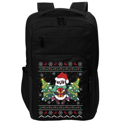 Ugly Sweater Panda Lover Xmas Tree Santa Panda Christmas Gift Impact Tech Backpack