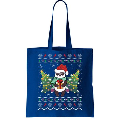 Ugly Sweater Panda Lover Xmas Tree Santa Panda Christmas Gift Tote Bag