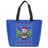 Ugly Sweater Panda Lover Xmas Tree Santa Panda Christmas Gift Zip Tote Bag