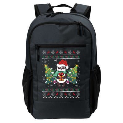 Ugly Sweater Panda Lover Xmas Tree Santa Panda Christmas Gift Daily Commute Backpack