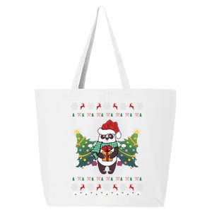 Ugly Sweater Panda Lover Xmas Tree Santa Panda Christmas Gift 25L Jumbo Tote