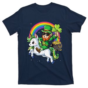 Unicorn St Patricks Day Leprechaun Shamrock T-Shirt