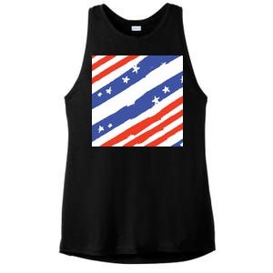 United States Patriotic Flag Ladies PosiCharge Tri-Blend Wicking Tank