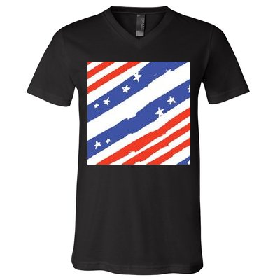 United States Patriotic Flag V-Neck T-Shirt