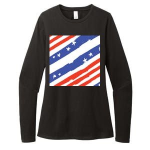 United States Patriotic Flag Womens CVC Long Sleeve Shirt