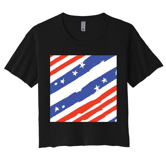 United States Patriotic Flag Crop Top