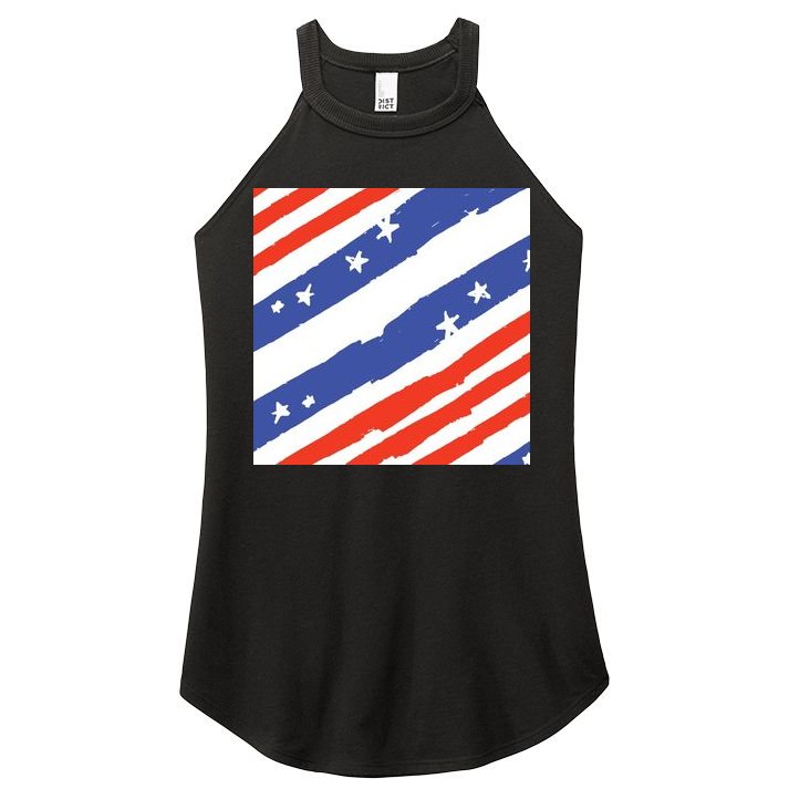 United States Patriotic Flag Women's Perfect Tri Rocker Tank