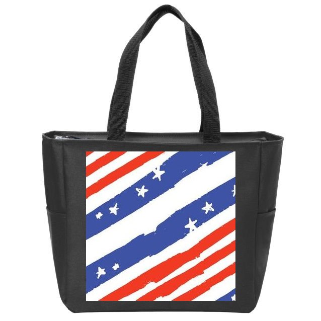 United States Patriotic Flag Zip Tote Bag