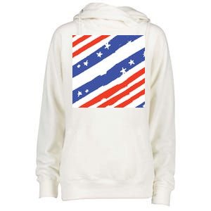 United States Patriotic Flag Womens Funnel Neck Pullover Hood