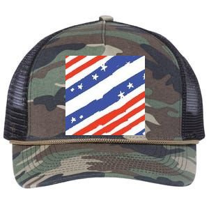 United States Patriotic Flag Retro Rope Trucker Hat Cap