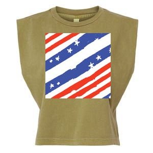 United States Patriotic Flag Garment-Dyed Women's Muscle Tee