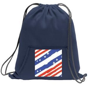 United States Patriotic Flag Sweatshirt Cinch Pack Bag