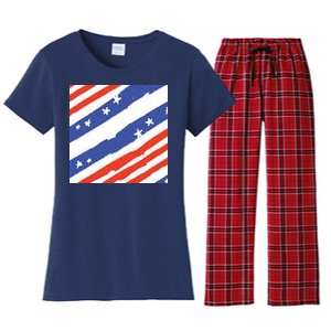 United States Patriotic Flag Women's Flannel Pajama Set