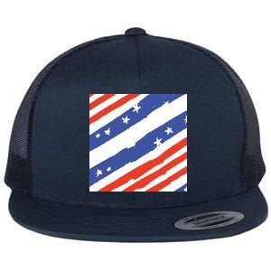 United States Patriotic Flag Flat Bill Trucker Hat