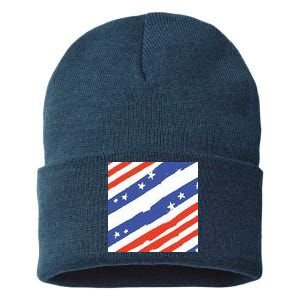 United States Patriotic Flag Sustainable Knit Beanie