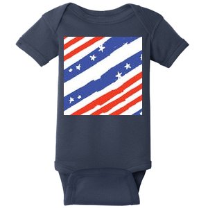 United States Patriotic Flag Baby Bodysuit