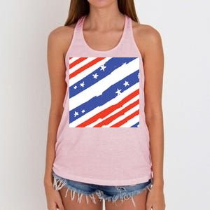 United States Patriotic Flag Women's Knotted Racerback Tank