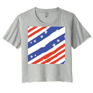 United States Patriotic Flag Women's Crop Top Tee