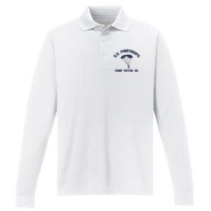 U S Paratroops Camp Toccoa Ga Performance Long Sleeve Polo