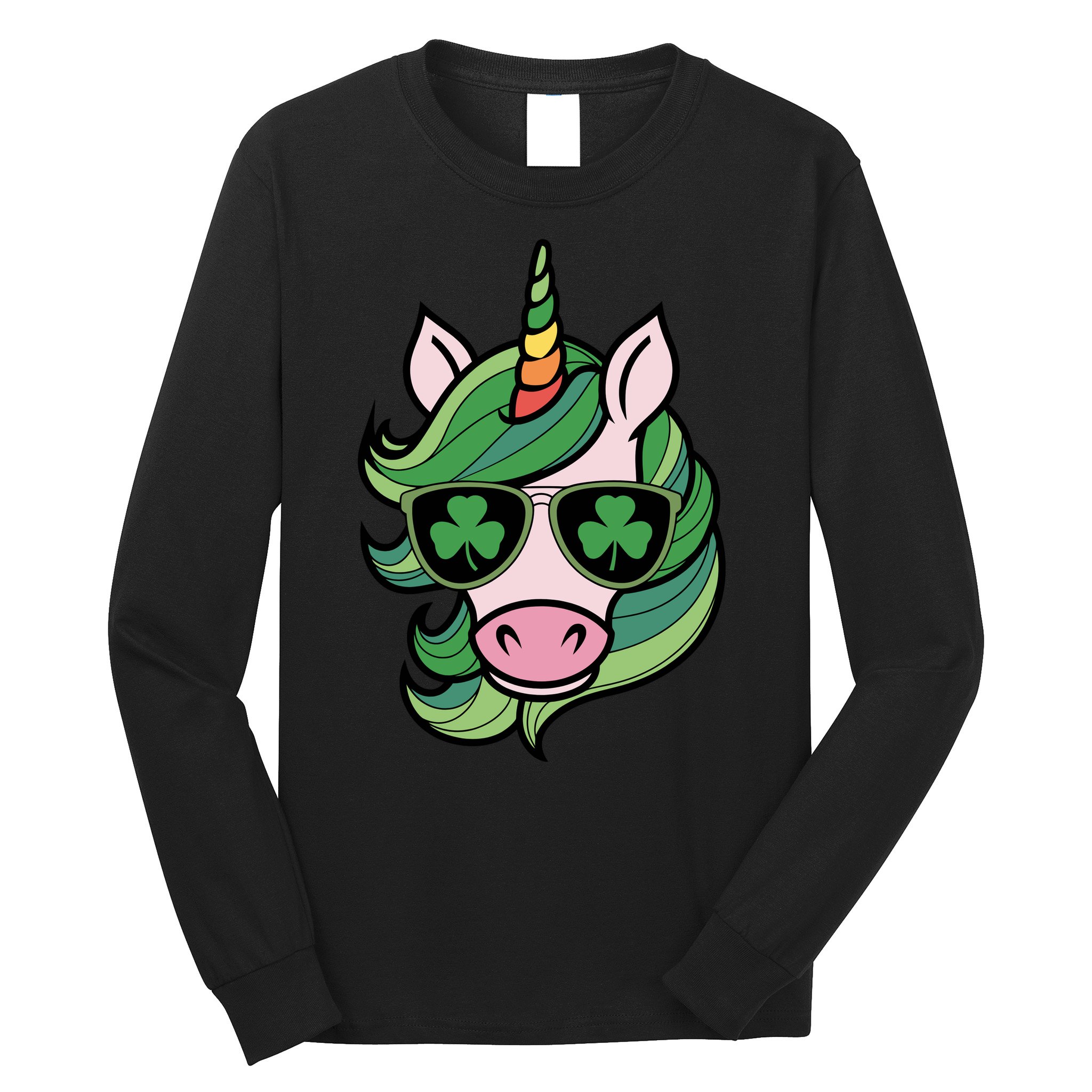 Unicorn St Patricks Day Cute Magical Long Sleeve Shirt
