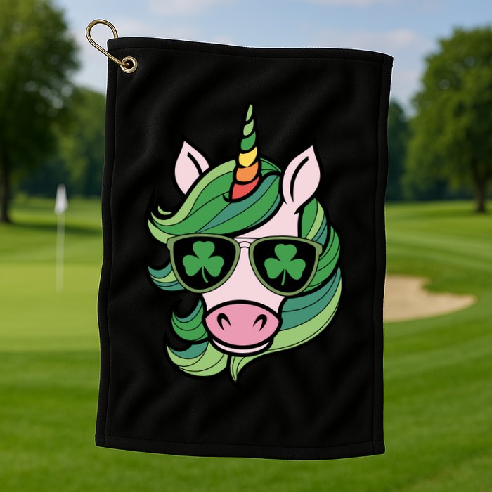 Unicorn St Patricks Day Cute Magical Golf Towel