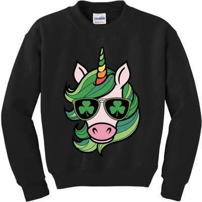 Unicorn St Patricks Day Cute Magical Kids Sweatshirt