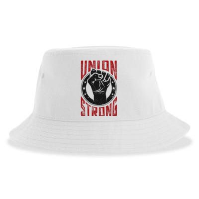 Union Strong Prounion Worker Labor Union Protest Sustainable Bucket Hat