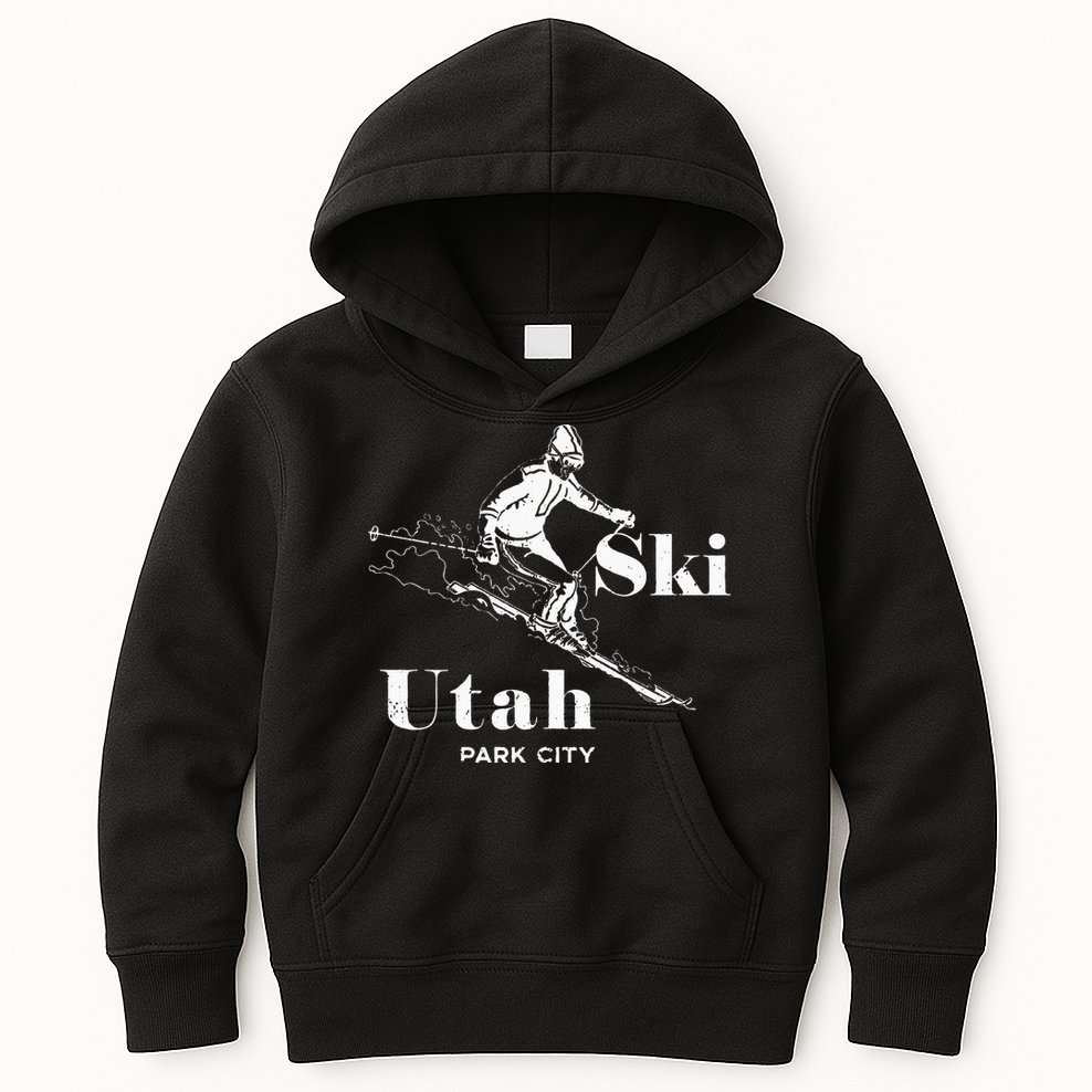 Utah Skiing Park City Kids Hoodie