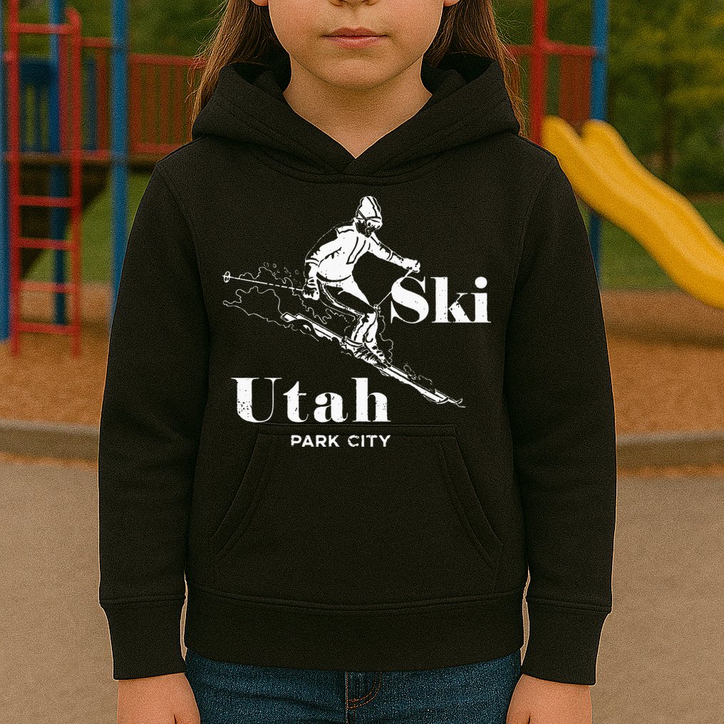 Utah Skiing Park City Kids Hoodie