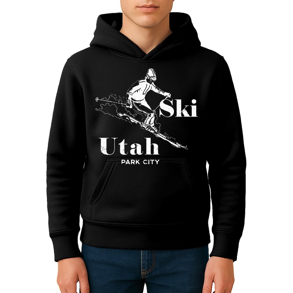 Utah Skiing Park City Kids Hoodie