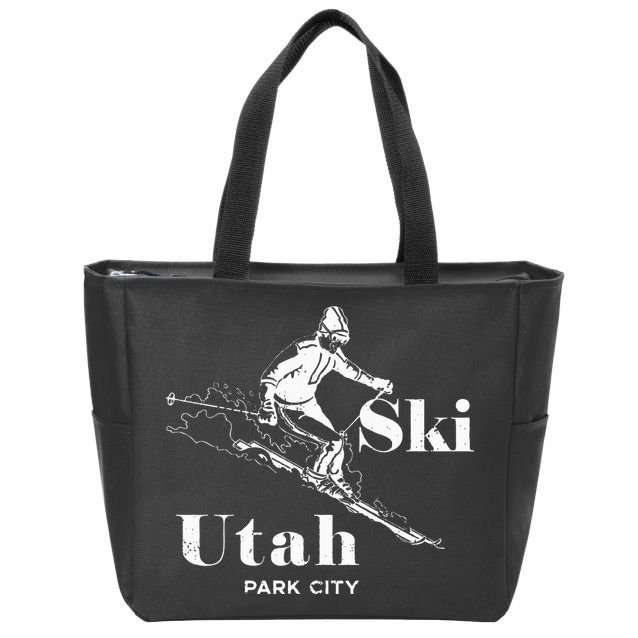 Utah Skiing Park City Zip Tote Bag
