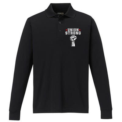 Union Strong Pro Union Worker Labor Union Workers Rights Performance Long Sleeve Polo