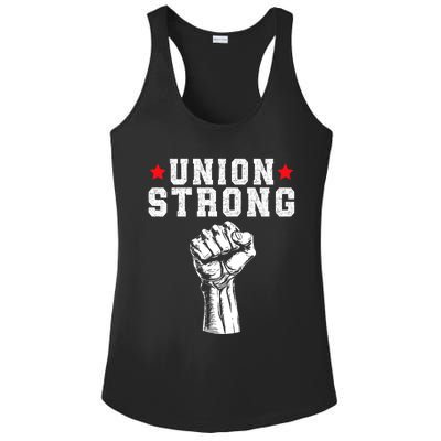 Union Strong Pro Union Worker Labor Union Workers Rights Ladies PosiCharge Competitor Racerback Tank