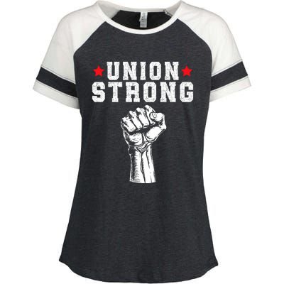 Union Strong Pro Union Worker Labor Union Workers Rights Enza Ladies Jersey Colorblock Tee