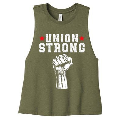 Union Strong Pro Union Worker Labor Union Workers Rights Women's Racerback Cropped Tank