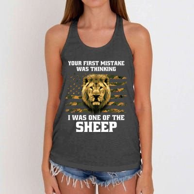 United States Patriot Your First Mistake Women's Knotted Racerback Tank