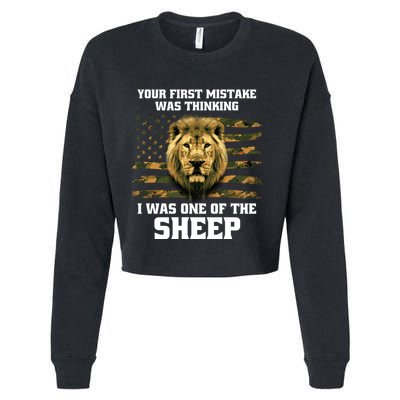 United States Patriot Your First Mistake Cropped Pullover Crew