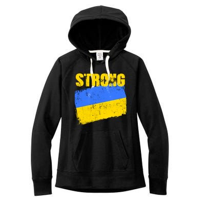 Ukrainian Strong Pride Ukraine Flag Support Free Ukrainians Women's Fleece Hoodie