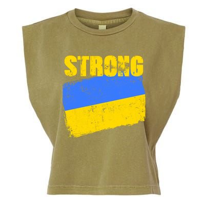 Ukrainian Strong Pride Ukraine Flag Support Free Ukrainians Garment-Dyed Women's Muscle Tee