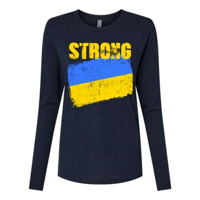 Ukrainian Strong Pride Ukraine Flag Support Free Ukrainians Womens Cotton Relaxed Long Sleeve T-Shirt