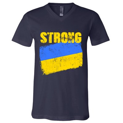 Ukrainian Strong Pride Ukraine Flag Support Free Ukrainians V-Neck T-Shirt