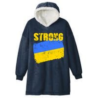 Ukrainian Strong Pride Ukraine Flag Support Free Ukrainians Hooded Wearable Blanket