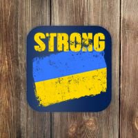 Ukrainian Strong Pride Ukraine Flag Support Free Ukrainians Coaster