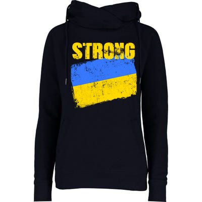 Ukrainian Strong Pride Ukraine Flag Support Free Ukrainians Womens Funnel Neck Pullover Hood