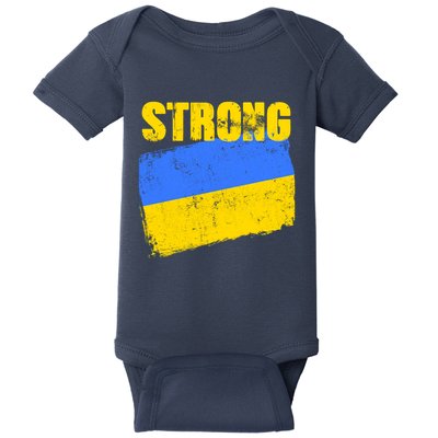 Ukrainian Strong Pride Ukraine Flag Support Free Ukrainians Baby Bodysuit